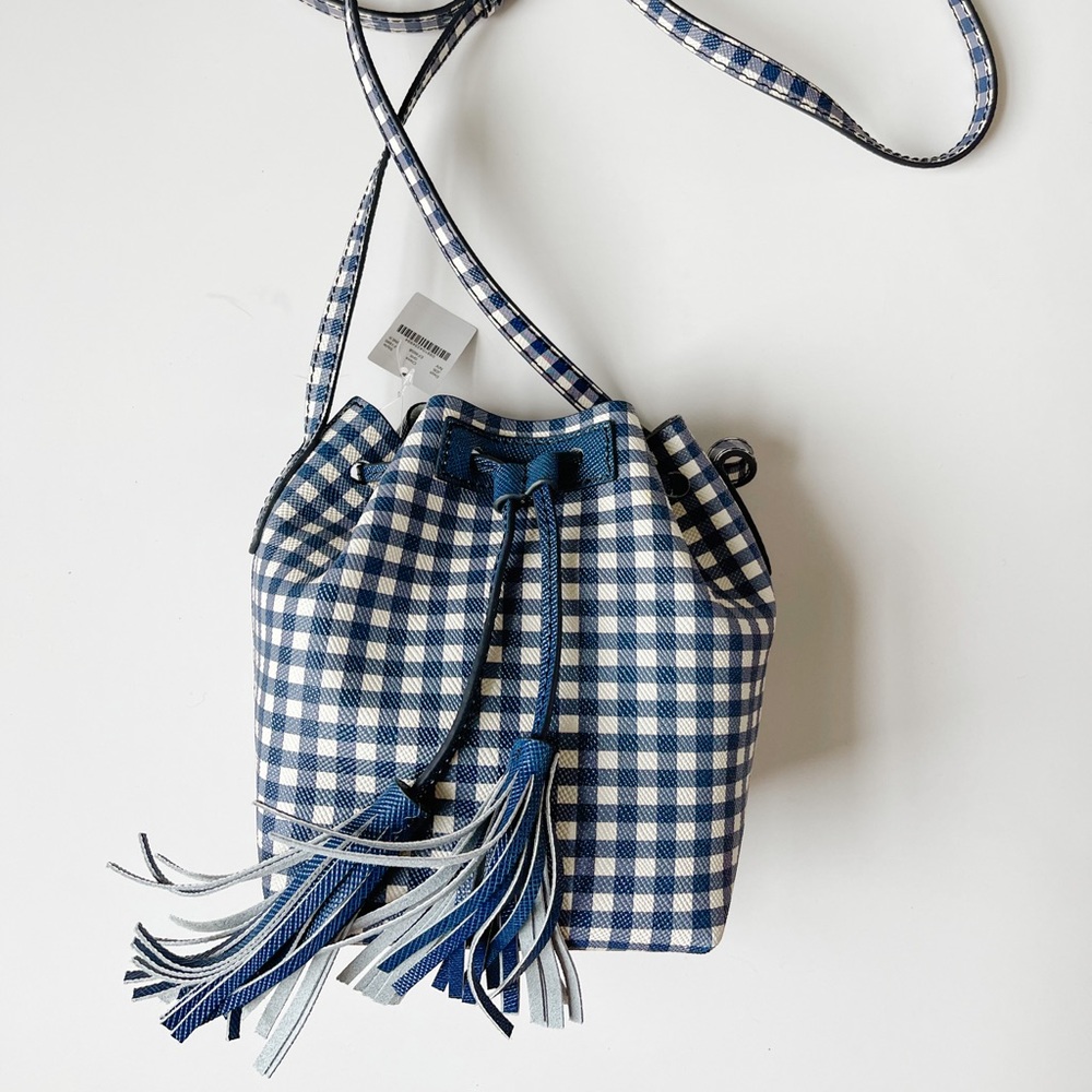 J.Crew gingham bucket bag NWT Style F1895